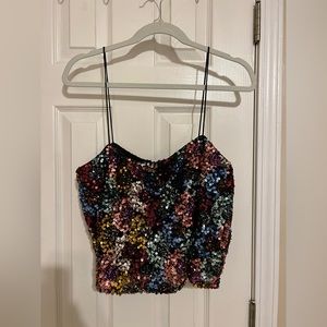 Multi colored Sequin Lulus Tank Top